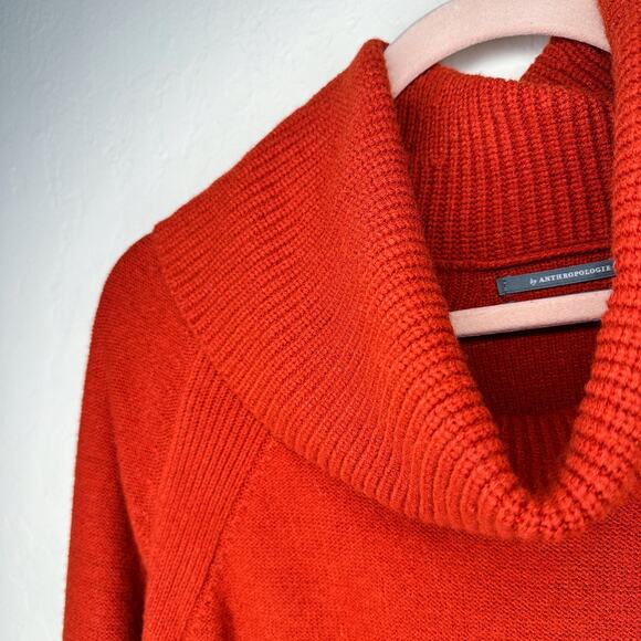 Anthropologie Georgia Cowl Neck Long Sleeve Rust Knit Tunic Sweater Top Small - Picture 13 of 16